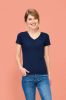 Camiseta cuello pico personalizable 190 grs. corte de mujer y hombre en varios colores