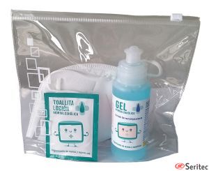 Set prevencin con mascarilla KN95, gel 100 ml. y toallitas hidroalcohlicas