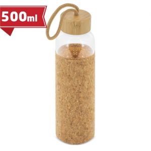 Botella personalizada de cristal tapn bamb/corcho