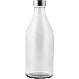 Botella de cristal con tapn de acero personalizada