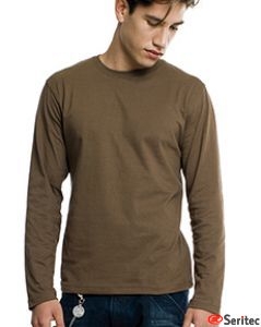 Camiseta hombre manga larga en varios colores personalizable