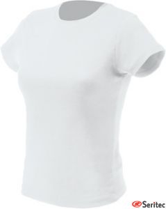 Camiseta bsica mujer manga corta en blanco personalizable