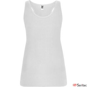 Camiseta blanca mujer tirantes espalda nadadora personalizada