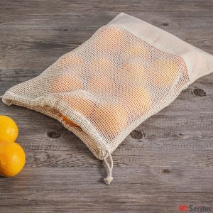 Bolsa para frutas y verduras con red de algodn personalizada