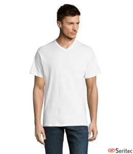 Camiseta BLANCA personalizable Hombre Cuello de Pico