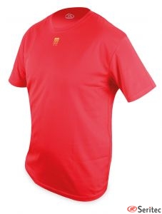 Camisetas dry & fresh rojas detalle Espaa personalizadas