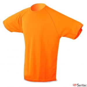 Camiseta dry & fresh naranja para nio personalizada