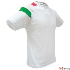 Camiseta blanca con la bandera de Italia personalizada