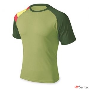 Camiseta verde con la bandera de Espaa personalizada