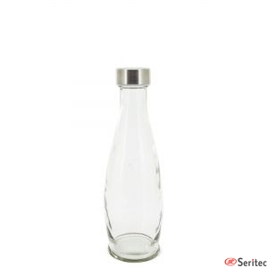 Botella transparente de cristal publicitaria