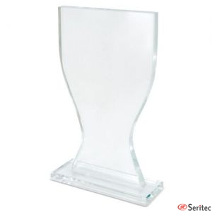 Trofeo de cristal con forma de copa personalizado